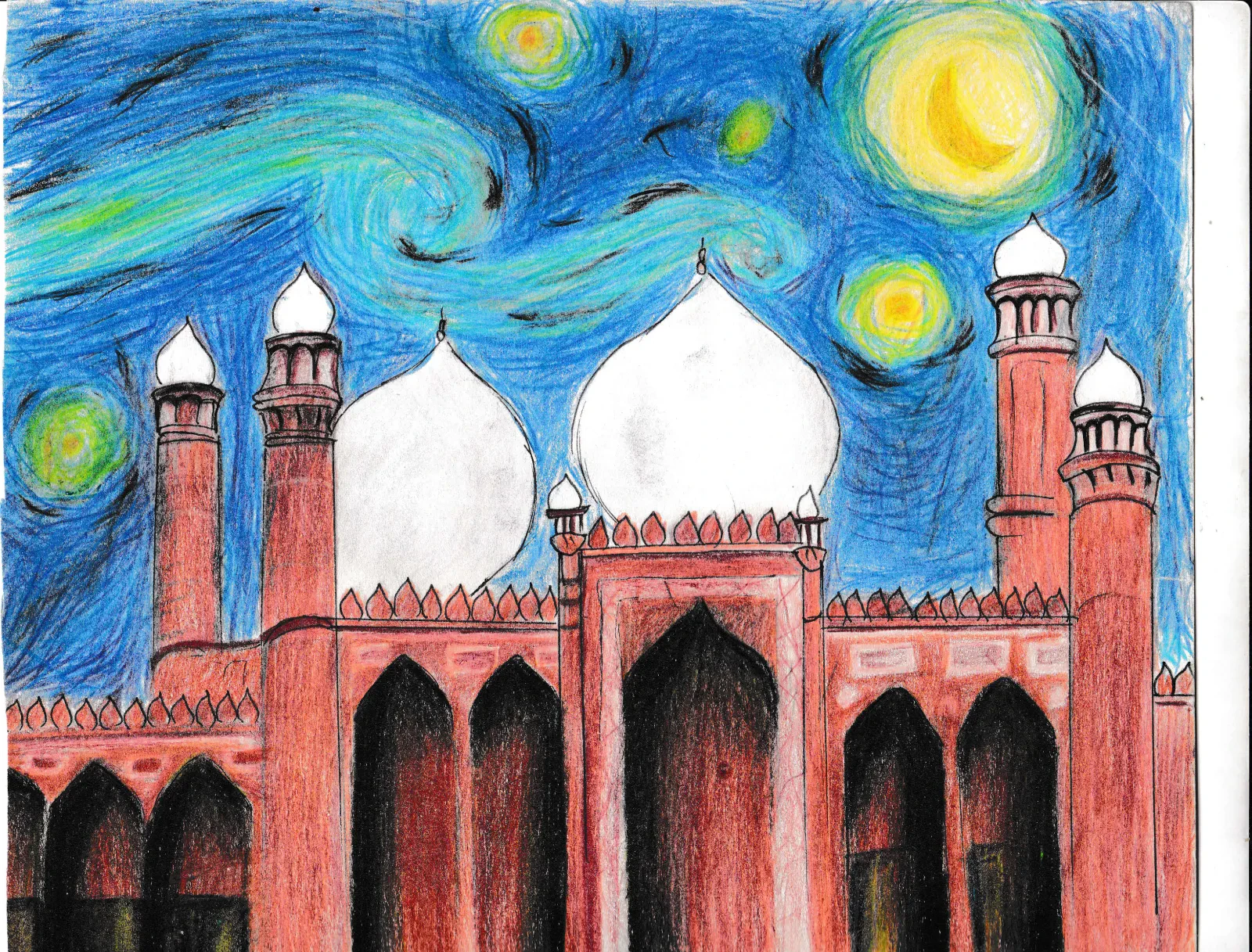 Cultural echoes - Badshahi Mosque under Starry Night